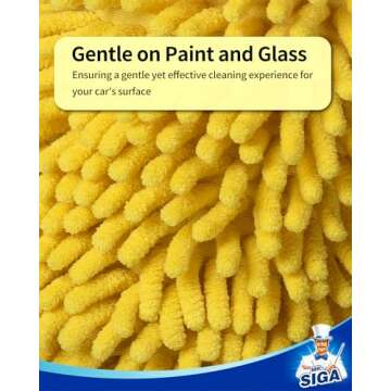 MR.SIGA Premium Microfiber Chenille Car Wash Mitt Pack of 2