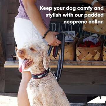 Black Rhino Dog Collar for Large Dogs - Adjustable Reflective Heavy Duty Dog Collars with Ultra-Soft...