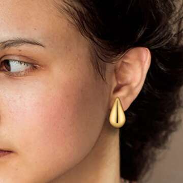 Wgoud 6 Pairs Hypoallergenic Gold Hoop Earrings Set