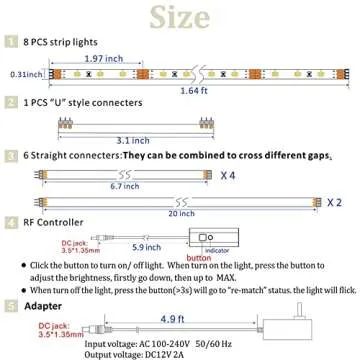 WOBANE LED Strip Lights - Remote Control, Dimmable, 1900lm