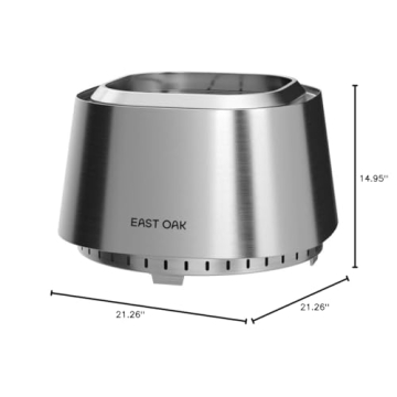 East Oak Smokeless Fire Pit 21'' Durable Outdoor Heat