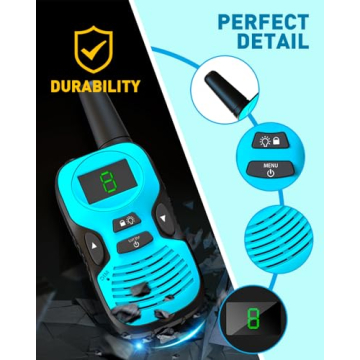 Hetyue Kids Walkie Talkies with Long Range - 4 Pack