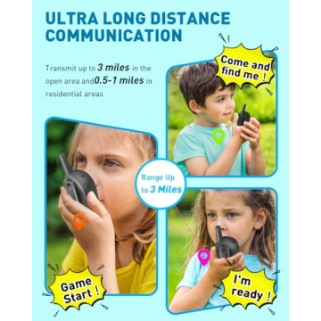 Hetyue Kids Walkie Talkies with Long Range - 4 Pack