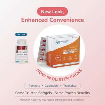 WELLNESS EXTRACT Eannatto Tocotrienols Vitamin E Supplements Tocopherol Free, Supports Immune Health...