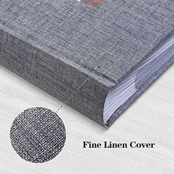 Mublalbum Photo Album 4x6 200 Photos Linen Cover with Memo Areas Photobook Pictures Book for Wedding Family Baby and Vacation (Gray)