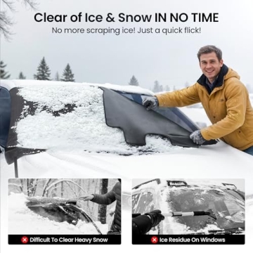 REEVAA Car Windshield Cover for Ice & Snow, Medium