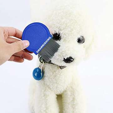 GNAWRISHING Flea Comb 4Pcs with High Strength Teeth Pet Tear Stain Remover Combs, Pet Dog Cat Grooming Comb Set Effective Float Hair Remover