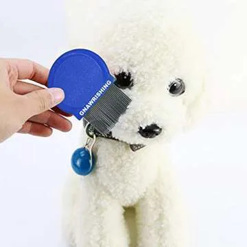 GNAWRISHING Flea Comb 4Pcs with High Strength Teeth Pet Tear Stain Remover Combs, Pet Dog Cat Grooming Comb Set Effective Float Hair Remover