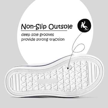 K KomForme Toddler Boys & Girls Shoes Kids Canvas Sneakers with Cartoon Dual Hook and Loops, Size 6 Toddler, White