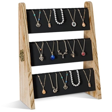 Lolalet 3 Tier Necklace Display Stand for Selling, Jewelry Displays for Vendors, Chain Necklace Hold...
