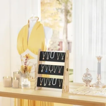 Lolalet 3 Tier Velvet Necklace Display Stand for Vendors