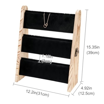 Lolalet 3 Tier Velvet Necklace Display Stand for Vendors