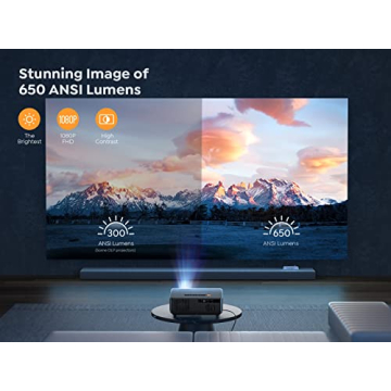 YABER K1 Projector - 650 ANSI Bright Home Entertainment Pro