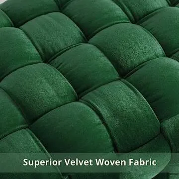 LUE BONA Velvet Vanity Stool, Rectangle Ottoman, Upholstered Make up Foot Stool with Gold Metal Legs and Padded Seat, Modern Footstool for Living Room, Bedroom,Dressing Room, Emerald Green