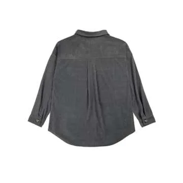 VICHYIE Women's Corduroy Lapel Shacket for Casual Wear