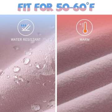 BALEAF Youth Girls Fleece Lined Leggings Winter Warm High Waisted Kids Athletic Pants Hiking Running Yoga Light Purple L