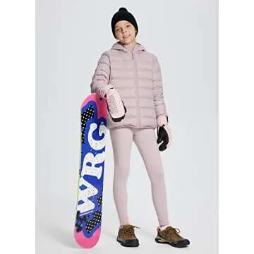 BALEAF Girls Fleece Lined Winter Leggings for Active Kids