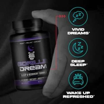 Gorilla Dream Sleep Supplement (120 Capsules) for Restful Sleep