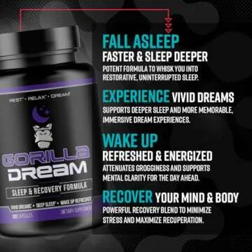 Gorilla Dream Sleep Supplement (120 Capsules) for Restful Sleep