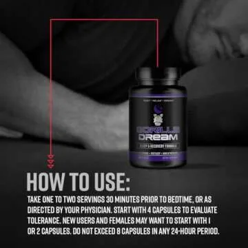 Gorilla Dream Sleep Supplement (120 Capsules) for Restful Sleep