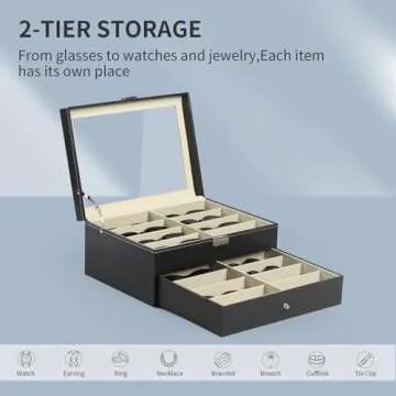 AUTOARK Elegant 16 Piece Eyeglasses Storage Organizer
