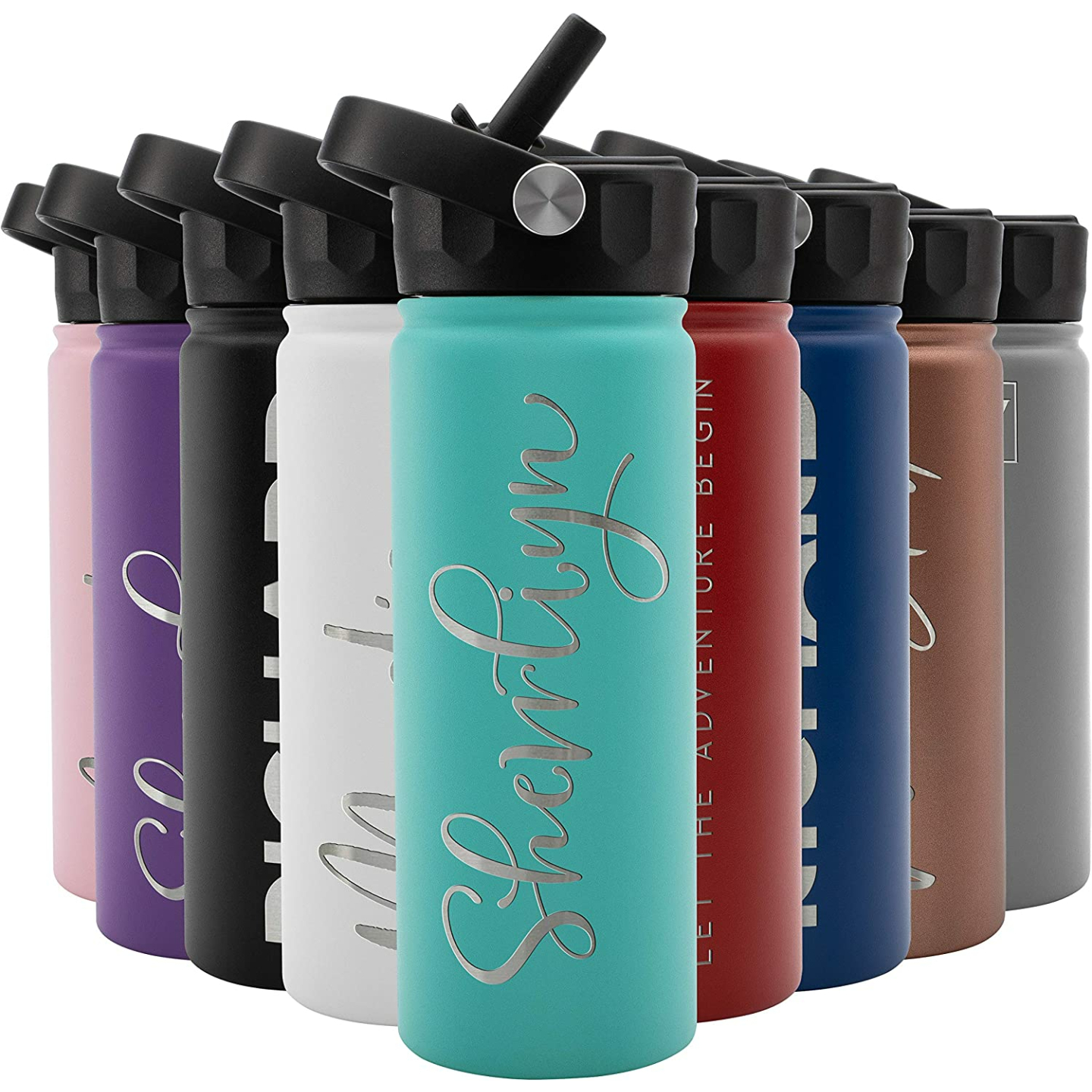 Customizable 18 oz Teal Stainless Steel Water Bottle