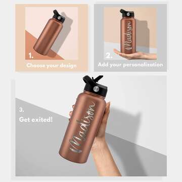 Customizable 18 oz Teal Stainless Steel Water Bottle