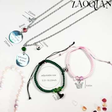 Elphaba Galinda Friendship Matching Necklace - Best Friends Heart Shaped Pendent Necklace for 2, BFF...