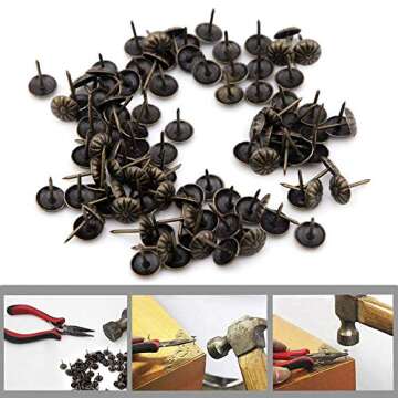 Upholstery Tacks Vintage DIY Decorative Furniture Flower-500 Pieces Upholstery Pins Pattern Head Nail