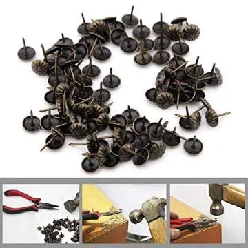Upholstery Tacks Vintage DIY Decorative Furniture Flower-500 Pieces Upholstery Pins Pattern Head Nail