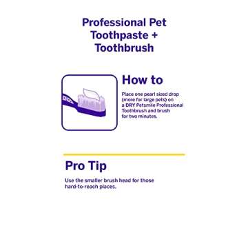 Petsmile Professional Pet Tooth Brushing Kit - Cat & Dog Toothbrush and Toothpaste for Plaque, Tartar, & Bad Breath - VOHC Accepted Non Enzymatic Cat & Dog Toothpaste (London Broil, 2.5 Oz)