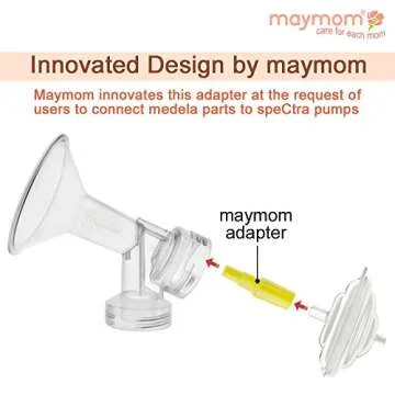 Maymom Flange Adapter Compatible with Spectra S1, Spectra S2; Connects Maymom Breastshield/Maymom Bottle and Spectra Backflow Protector (Maymom Flange Adapter, Yellow)