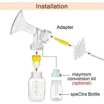 Maymom Flange Adapter Compatible with Spectra S1, Spectra S2; Connects Maymom Breastshield/Maymom Bottle and Spectra Backflow Protector (Maymom Flange Adapter, Yellow)