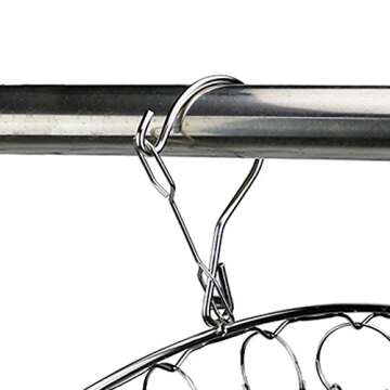 Z ZICOME 2 Pack Stainless Steel Hanging Drying Rack Clothes Hanger with 10 Clips for Drying Small Items, Socks, Underwear, Diapers, Bras, Baby Clothes, Towels, Face Masks, Gloves