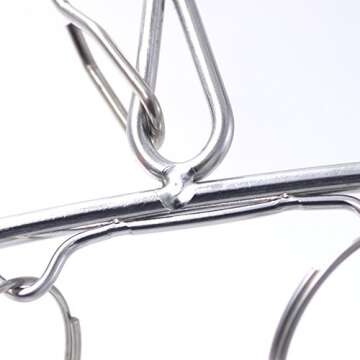 Z ZICOME 2 Pack Stainless Steel Hanging Drying Rack Clothes Hanger with 10 Clips for Drying Small Items, Socks, Underwear, Diapers, Bras, Baby Clothes, Towels, Face Masks, Gloves