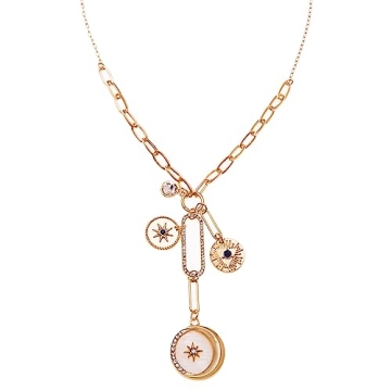 Paperclip Necklace Gold Protection Necklace, Handmade Evil Eye Jewelry For Women, Hamsa Hand Nazar E...