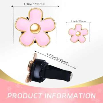 OBTANIM 6 PCS Car Air Vent Clips Colorful Daisy Flower Car Air Freshener Clip Air Conditioning Outle...