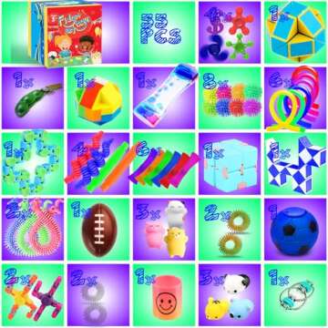 PP PHIMOTA Sensory Toys Set 55 Pack, Stress Relief Fidget Hand Toys for Adults and Kids, Sensory Fid...