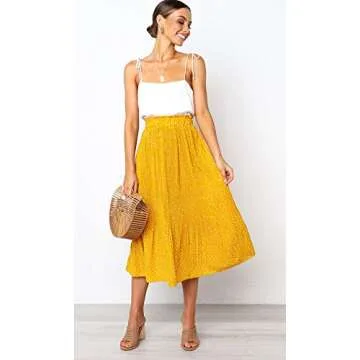Chic PRETTYGARDEN Polka Dot Midi Skirt for Women