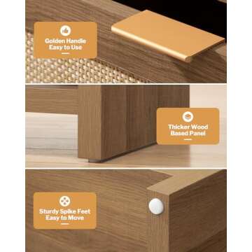 SICOTAS Night Stand Set with Charging Station - Elegant & Functional