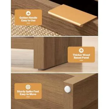 SICOTAS Night Stand Set with Charging Station - Elegant & Functional