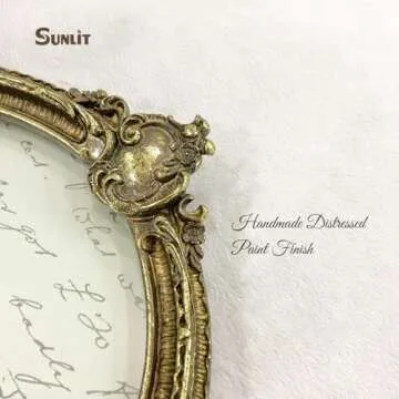 Sunlit Vintage Picture Frame 8x10 Inch, Oval Antique Photo Frames with Glass Front, Luxury Photo Display, Tabletop Wall Hanging, Gift Ideas, Brown