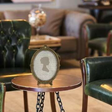 Sunlit Vintage Picture Frame 8x10 Inch, Oval Antique Photo Frames with Glass Front, Luxury Photo Display, Tabletop Wall Hanging, Gift Ideas, Brown