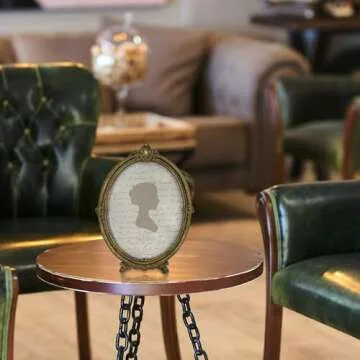 Sunlit Vintage Picture Frame 8x10 Inch, Oval Antique Photo Frames with Glass Front, Luxury Photo Display, Tabletop Wall Hanging, Gift Ideas, Brown