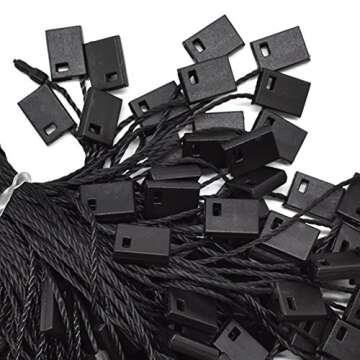 Renashed Hang Tag String Black 7" 1000Pcs Nylon Snap Lock Pin Loop Fastener Hook Ties Easy and Fast to Attach