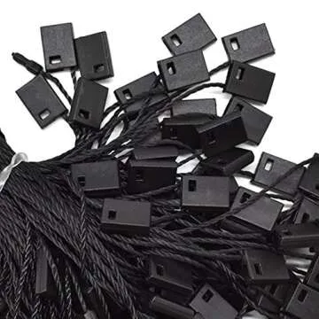 Renashed Hang Tag String Black 7" 1000Pcs Nylon Snap Lock Pin Loop Fastener Hook Ties Easy and Fast to Attach