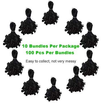 Renashed Hang Tag String Black 7" 1000Pcs Nylon Snap Lock Pin Loop Fastener Hook Ties Easy and Fast to Attach