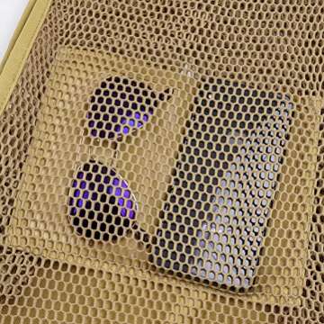 Covelin Women's Beach Tote Bag, Mesh Handbag Top-Handle Shoulder Bag Tan