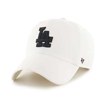 47 MLB Los Angeles Dodgers White Chainlink Clean Up Adjustable Hat, Adult One Size Fits All