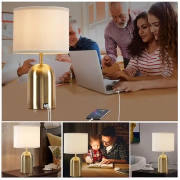GyroVu Bedside Lamp with Touch Control and USB Ports
